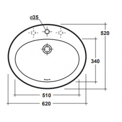 Olympia Ceramica Ovale Semi-Recessed Basins